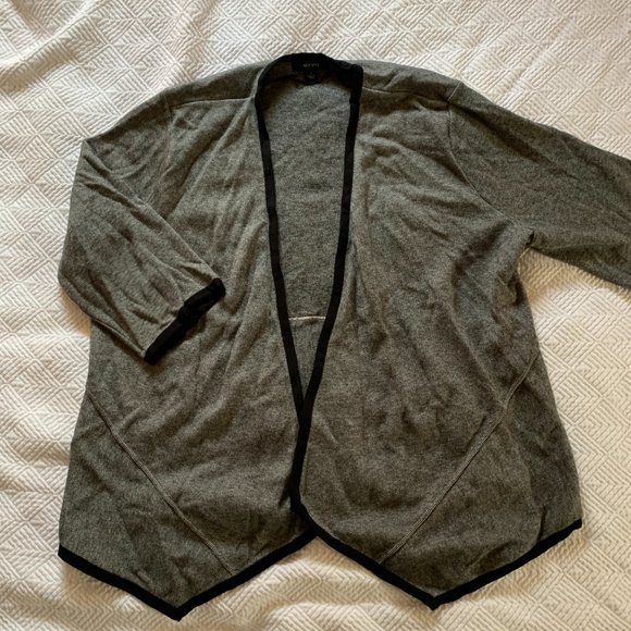 Alfani Womens Asymmetrical Cardigan Sweater in Birds Eye Jacquard Gray - NWT - L - Picture 4 of 7